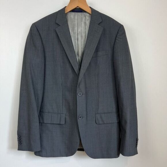 Matinique Men’s 40R Wool Pinstripe Grey Suit Jacket Sports Coat Blazer Formal - Picture 1 of 11